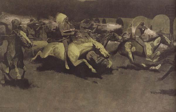 Frederic Remington A Night Attack on a Government Wagon Train (mk43)